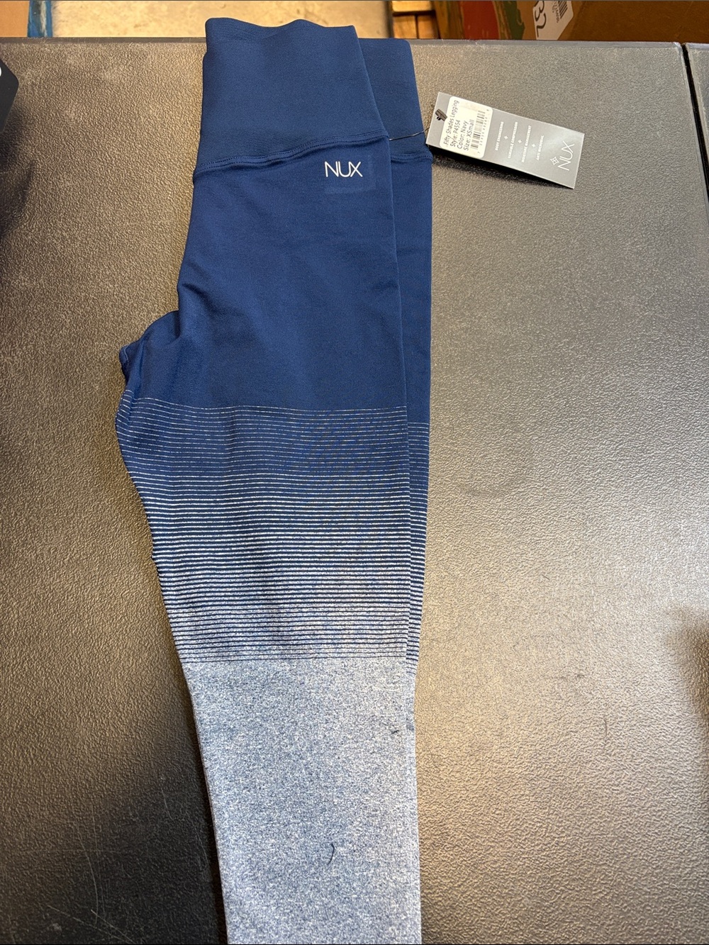 NUX women’s fifty shades Navy and Heather blue Leggings